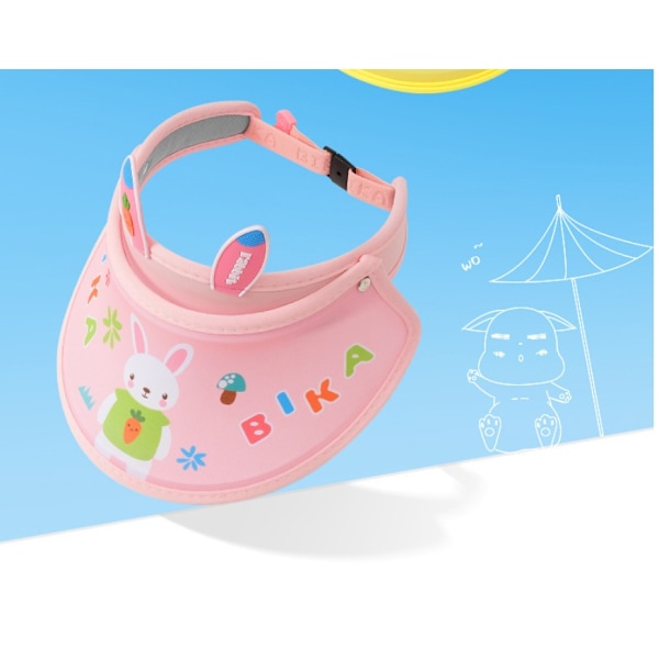 Summer Baby Aurinkosuoja Tyhjä Päällinen Hattu Leveällä Reunalla Aurinkosuojahattu Sarjakuvahattu Pojat ja Tytöt (Vaaleanpunainen Lammas Kaksi Päällistä)