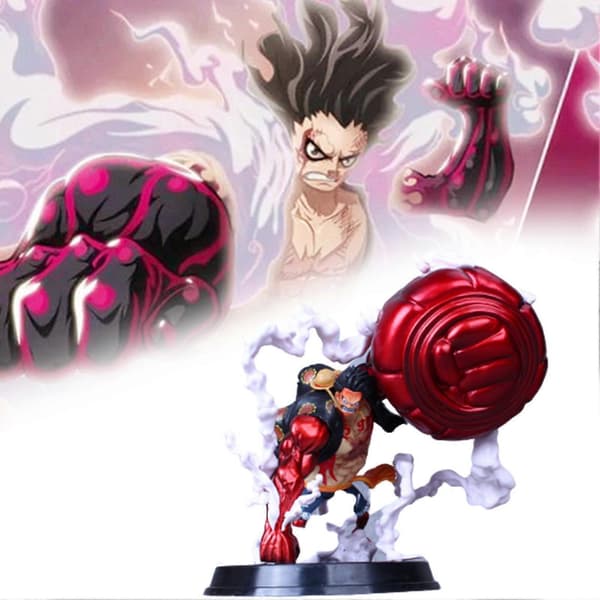 Model Legetøj One Piece Anime Figur Luffy Gear Fourth Battle Fighting PVC Simulation Miniature Samleobjekt til Skrivebord