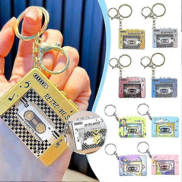 Mini Retro Kassetteafspiller Golden