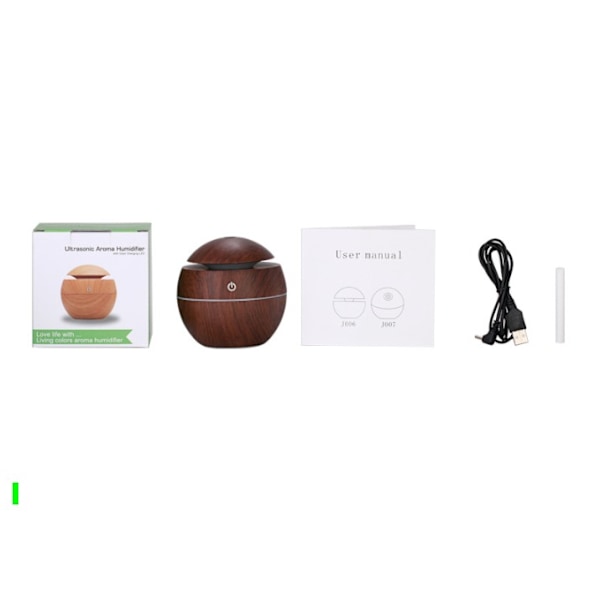 USB Bil Aromdiffuser Luftfuktare Trämönster (Vit Trämönster)
