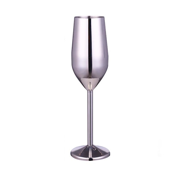 Champagneglas i rustfrit stål, Vinglas, Cocktailglas, Kreativt metalvinglas, Bar Restaurant Bæger (Sølv, 220ml),
