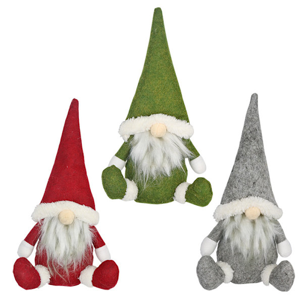 Julepynt Ansigtsløs Gammel Mand Dukke Vinduespynt Julepynt Ornamentale Dukker (3 Stykker)