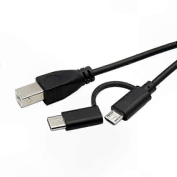 OTG-kabel til smartphones til printer Micro USB Type C USB-B-ledning Datakabeladapter Tilslutningsløsning 1,5m 1.5m
