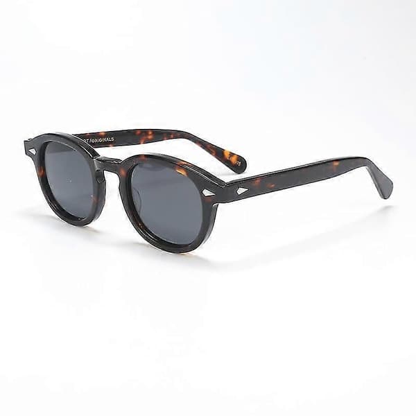 Polariserade solglasögon Johnny Depp Herr Retro Plate Black Frame blue lens Large 49mm