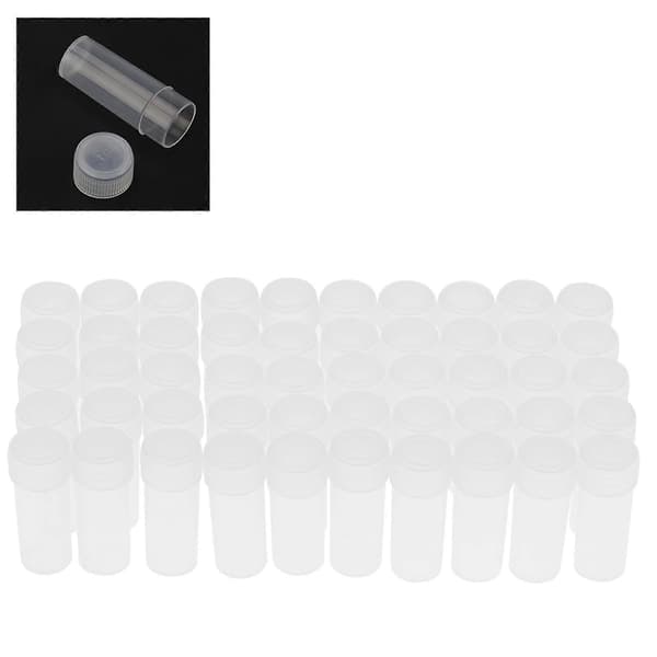 50 st 5 ml plastprovflaskor liten förvaringsbehållare