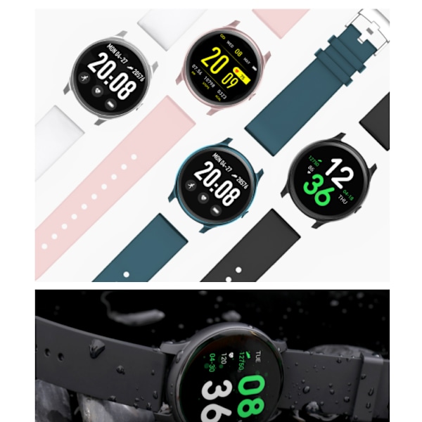 Smart armbånd multi-sports mode foto musik (sort stål),