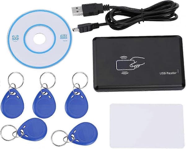 RFID Duplikator 125kHz USB Kortskriver og Læser med 5 Nøglebrikker