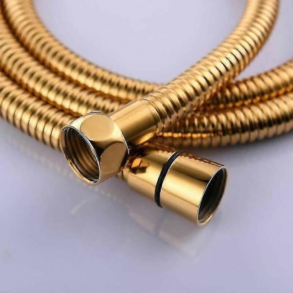 Fleksibel guld bruseslange 2m rustfrit stål med massive messingfittings 78 tommer