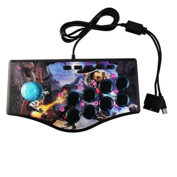 Retro-arcade-peliohjain USB-joystick PS2/PS3/PC/Android Smart TV:lle, sisäänrakennettu E