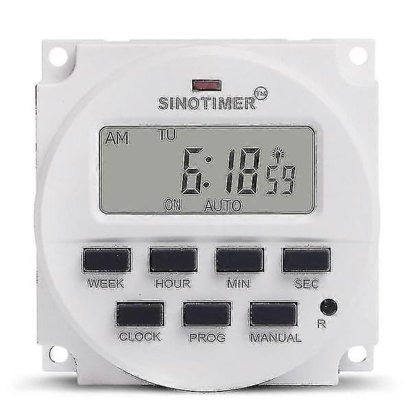 Veckotimerbrytare 1 sekunds precision programmerbar på/av Sinotimer TM618SH-1