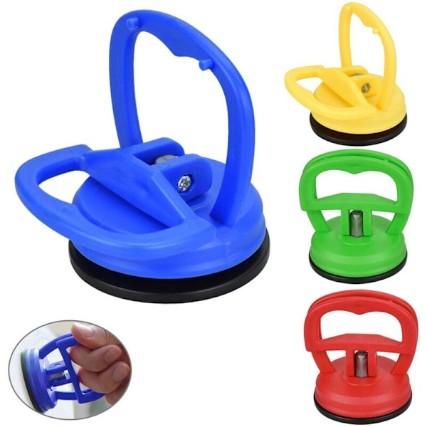 Svart Plast Enkel Klo Glas Sugkopp Kakelgolv Sugkopp Hantering och Drag Sugkoppar (En Röd, En Gul, En Blå och En Grön)