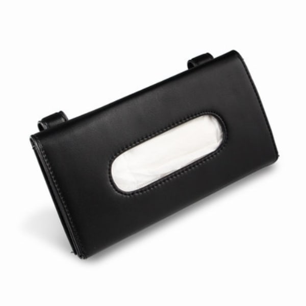 Auton aurinkosuojan paperipyyhekotelo, luova muoti, riippuva paperipyyhekotelo autoon (musta),