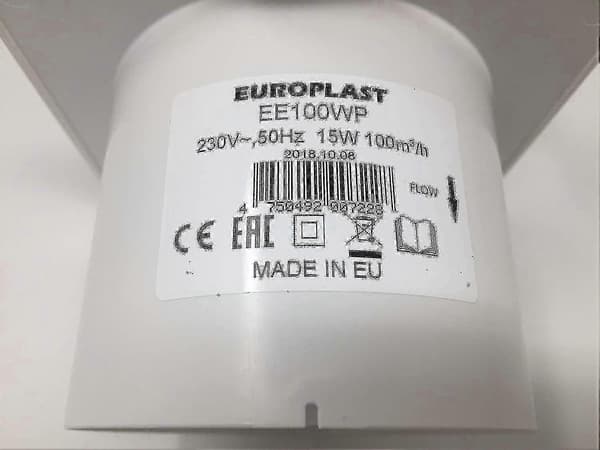 Väggmonterad 100 mm luftutsugsfläkt för kök, badrum, toalettventilation