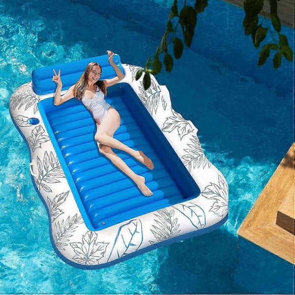 Oppustelig blå pool-flyder til afslapning, letvægts S