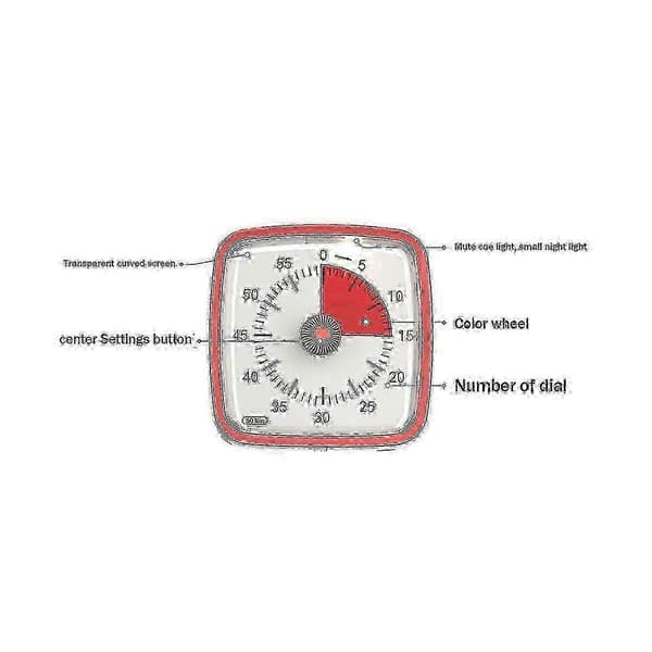60-minutters timer, klasseværelsestimer, nedtællingstimer til børn og voksne, tidsstyringsværktøj til undervisning, sort