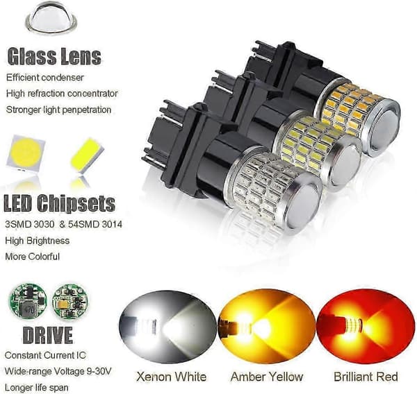 3057 4157 LED-pærer Super Lyse Erstatning til For-/Baglygter