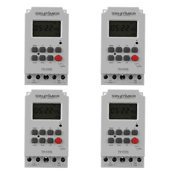 Sinotimer Tm630s-4 12v Sekund Timer Switch Stor Skærm Controller