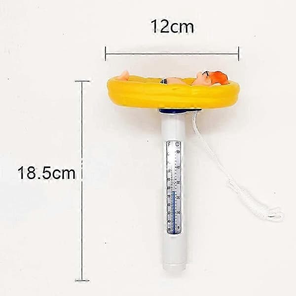 Tecknad manflotte termometer för pool, spa, damm med temperaturmätning