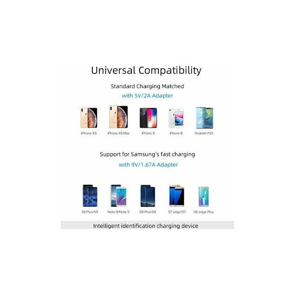 Passar Samsung S9S10 Trådlös Laddare (Svart Logotyp Ingen Fläkt Kabeldragning)