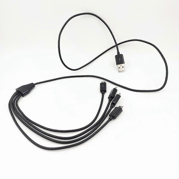USB til Micro USB 4-i-1 splitterkabel 75 cm hovedlinje + 25 cm gren hvid White