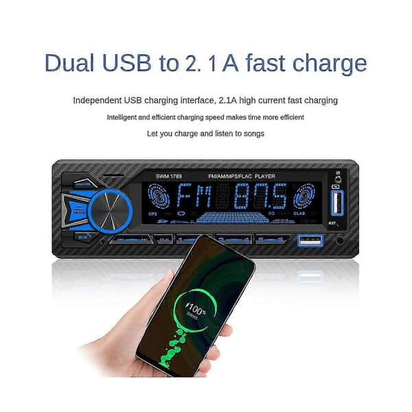 Bluetooth bilradio 60W 4-kanals med U-diskunderstøttelse og AI-stemme sort Black