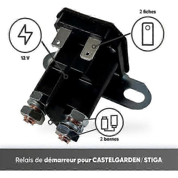 Stiga Castelgarden Åkgräsklippare Startrelä - Sidomonterat 2 Terminaler