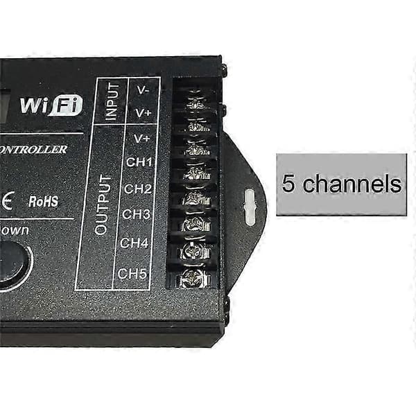 DC 12V 24V WiFi RGB Tids-programmerbar LED Controller TC421 5 Kanaler 20A Fælles Anode Programmerbar