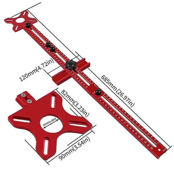 Fræserfræserillebeslag, 9-61 cm radius fræser cirkelskærejig
