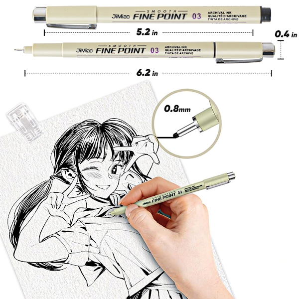 Tarkat Fineliner-kynät - 12 kpl piirtämiseen ja luonnosteluun