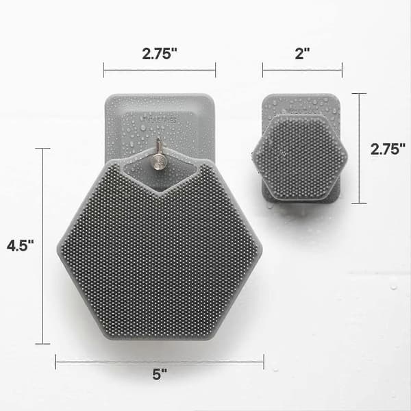 Ergonomisk silikone kropsskrubber til dybderens og eksfoliering i badet gray