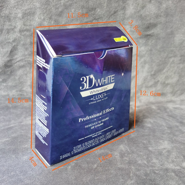 3D White Tandblegningsstrips Professionel Effekt Tandblegning 20 poser 40 strips