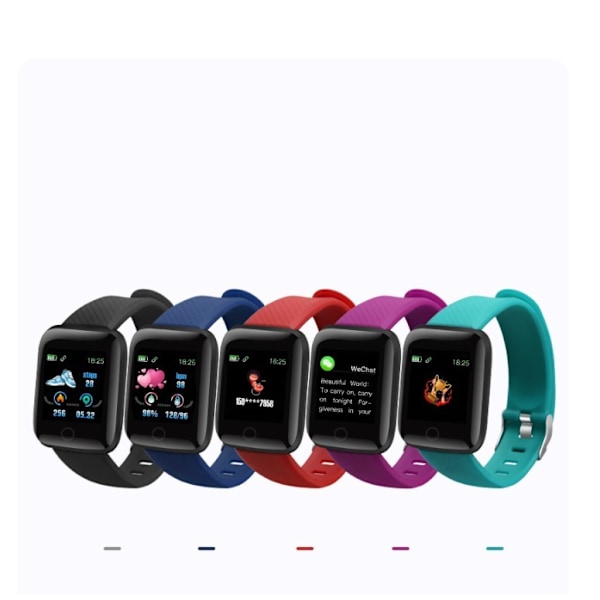 Sport smart armband stor skärm (svart silver),