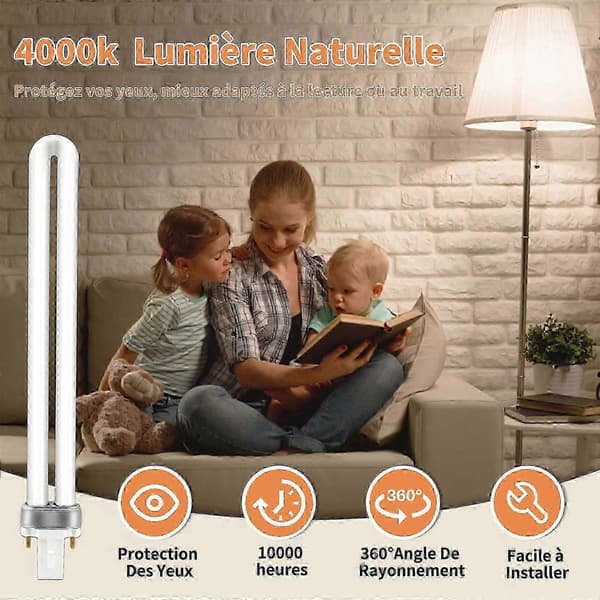 2-pack 11W G23 lysrör, 6500K neutralvit, energieffektiv, ögonkomfort, ej dimbar