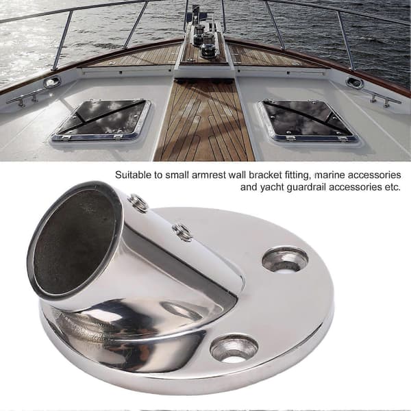 Bådgelænder Rund Base Fitting 316 Rustfrit Stål Marine Hardware til 25mm/1in Rør