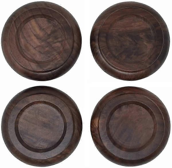 Opretstående klaverhjulkopper, træpuder til møbelben Black Walnut