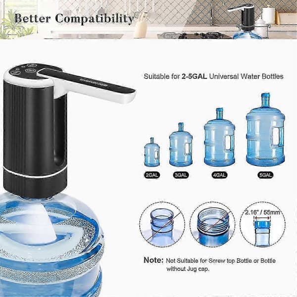Bärbar 5 Gallon Vattendispenser Elektrisk Pump för Dricksvattenflaskor