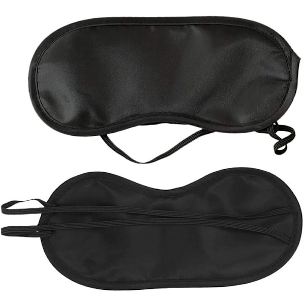 Engångs Ögonmask Flygresa Sömn Skuggning Ögonmask Andningsbar Polyester Enfärgad Ögonsköld Öronpropp Svart Oberoende OPP-påse Förpackning 15st