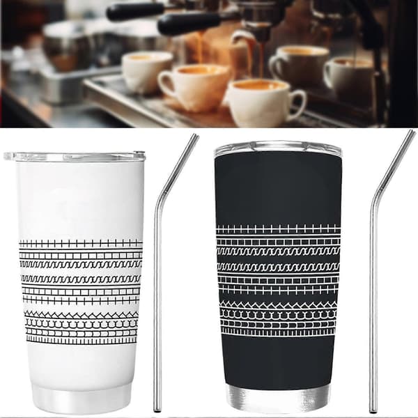 Roliga kaffemuggar för män Termisk isolering Kallkonserveringsflaskor för studenter Svart Black
