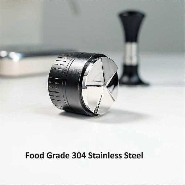 Kaffedistributør 54 mm, Espresso Adaptive Distributionsværktøjer, Selvnivellerende Distributør med 5-bladet base Sort røg Black smoke