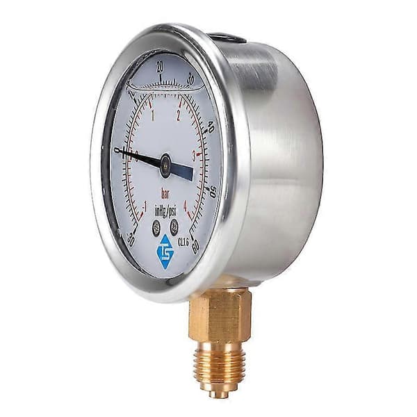Trykmåler med dobbelt skala til luft-, vand- og hydrauliske systemer 1/4 NPT-montering
