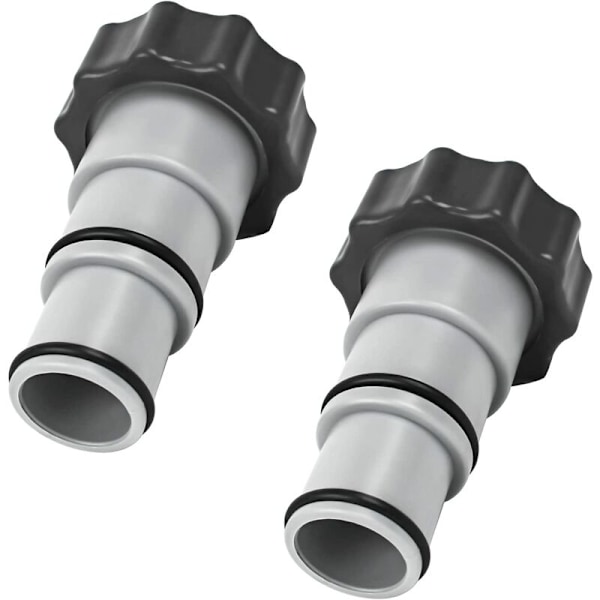 Erstatningsslangeadapter til pumpe med gevind - Til 1,5 & 1,25\" slange - A Serie 25077RP 8\" Grå Pakke med 2, Superma