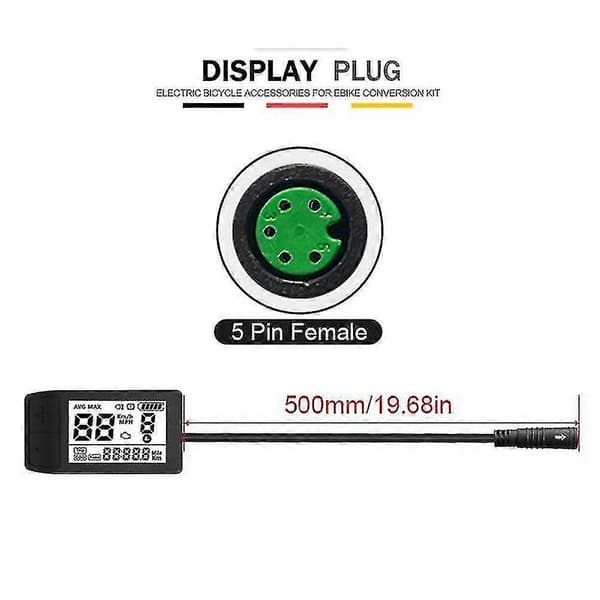24v-52v Elcykel 500s Lcd Display Til Bbs01 Bbs02 Mid Drive Motor Cykel Ebike Computer Uart