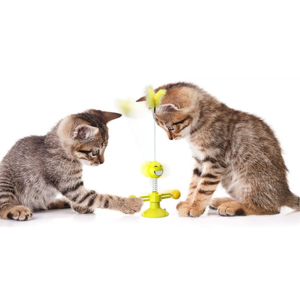 Rolig Kattpinne Kattleksak, Rolig Vädervarn Kisse Balans Bil Kattstång, Rolig Fjäder Kattleksak (Snurrande Vädervarn Grön)