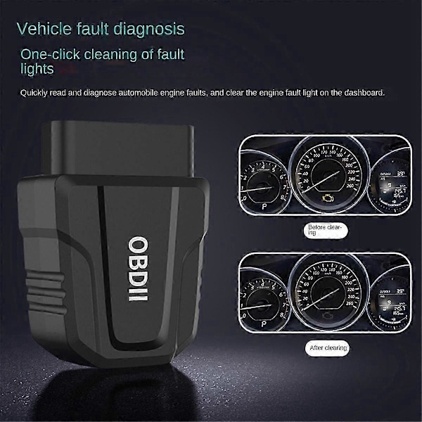 V011 OBD OBDII Diagnostisk Værktøj Bluetooth 5.4 til IOS/Android OBD2 Professionel Kode Læser 9Protoco Sort Black
