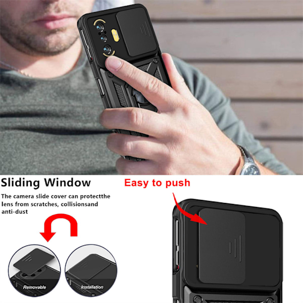 Stødsikkert kickstand mobilcover Xiaomi 11T/11T Pro Svart Sort