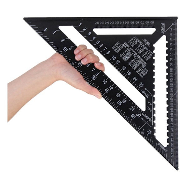 Raitool AR01 43X30X30cm Trekant lineal i aluminiumslegering Metrisk Sort Trekant lineal