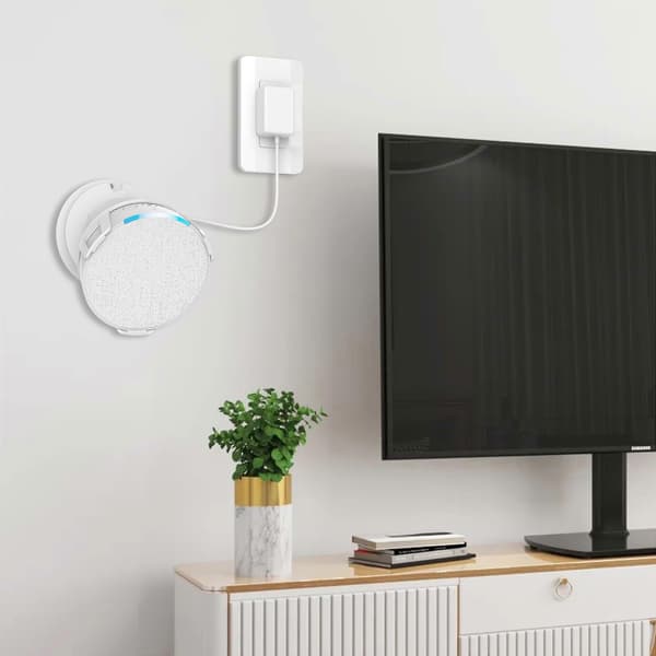 Smart højttaler vægbeslagsholder til Echo Pop med kabelstyring White