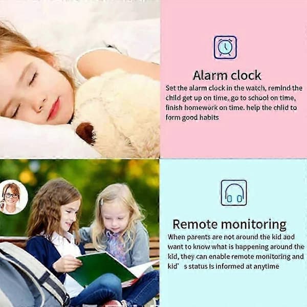 Smartklocka för barn Kamera SOS-samtal Telefon SIM GSM Spelklockor Pojkar Flickor Present red