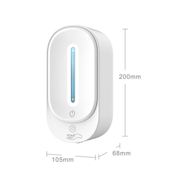 Automatisk Tvåldispenser, 350ML Väggmonterad Tvåldispenser, Beröringsfri Handsprit med Infraröd Sensor, Vit Geltyp