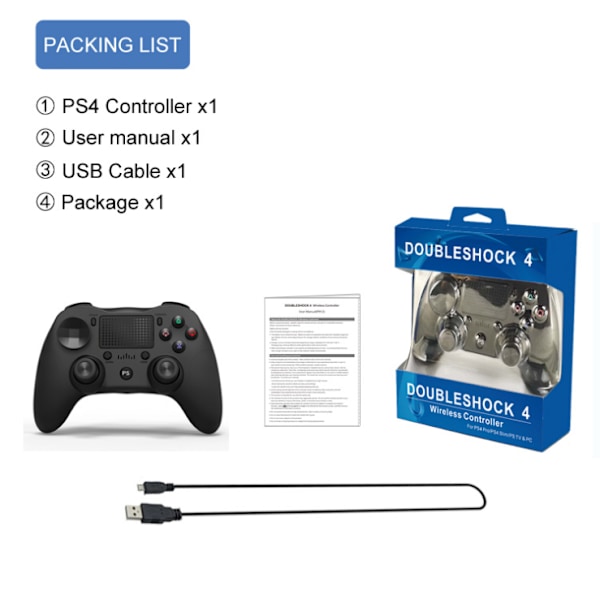 Trådløs 6-akset håndkontrol til PS4 Sort